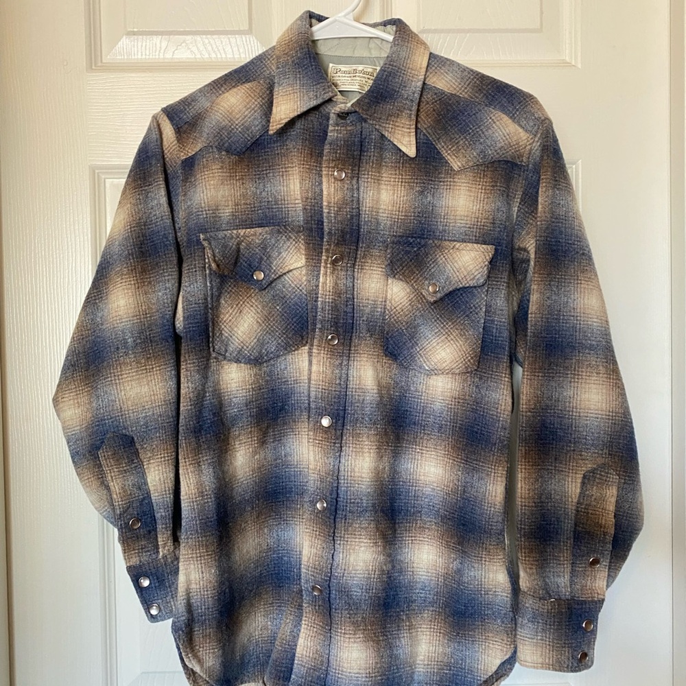 Pendleton Blue and Tan Plaid Men's Shirt